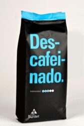 Cafe Burdet® Descafeinado Alacant beans 1 kg of 100% Arabica decaffei - Washed coffe from Brazil. With an intense aroma but smooth taste. Well bodied and no caffeine. Ideal for those coffe lovers.